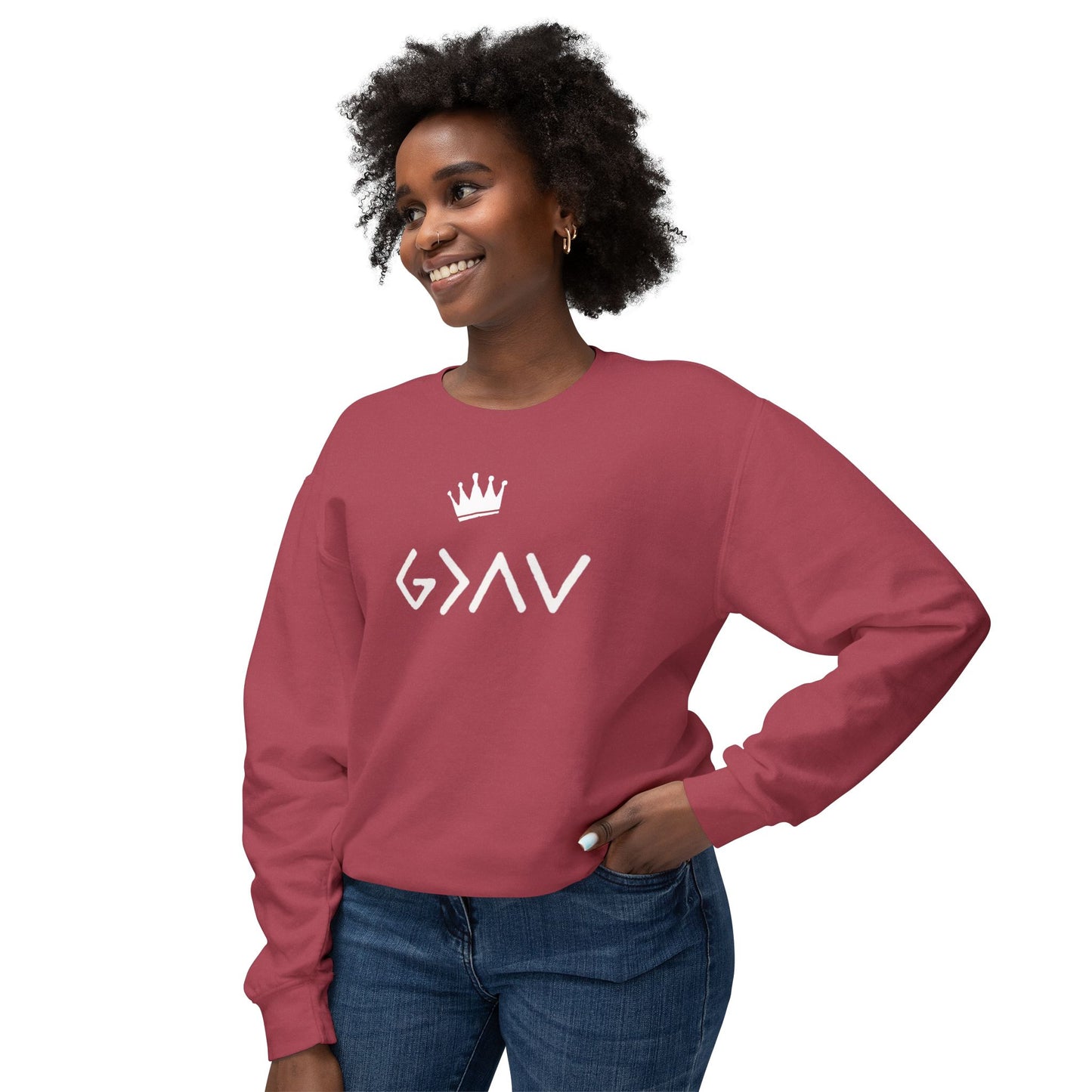 Gods Greater Than Highs and Lows- Unisex Lightweight Crewneck Sweatshirt