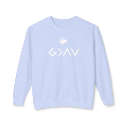 Gods Greater Than Highs and Lows- Unisex Lightweight Crewneck Sweatshirt
