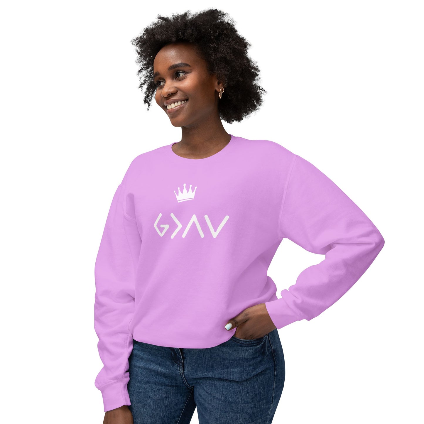 Gods Greater Than Highs and Lows- Unisex Lightweight Crewneck Sweatshirt