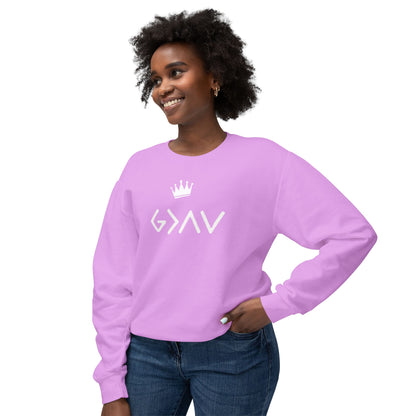 Gods Greater Than Highs and Lows- Unisex Lightweight Crewneck Sweatshirt